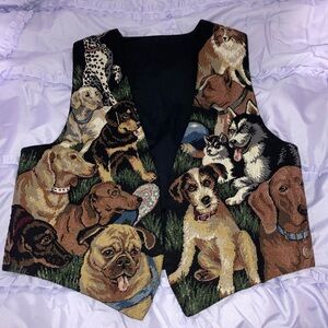 VINTAGE DOGS  TAPESTRY VEST